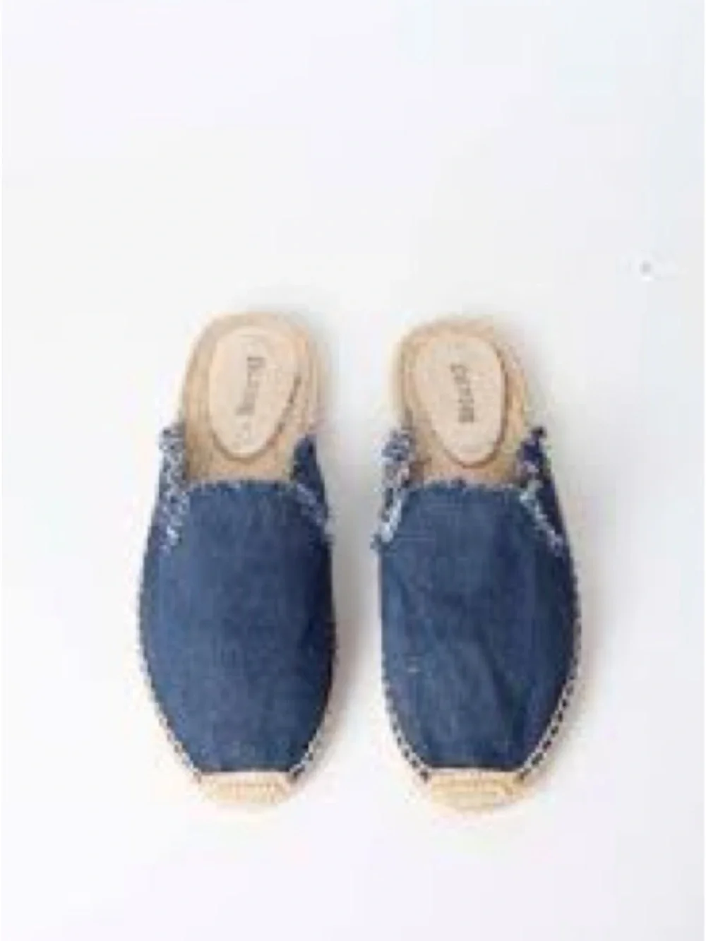 Anthropologie Denim Blue Espadrille Slip-On Mules